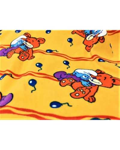 Anti-pilling fleece printed with smurfs design, 150 cm high