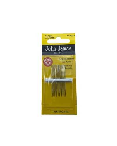 12 Nadeln, klassische Handstickerei, Mis. 4 Spitze Drei Sterne John James 4 cm hoch