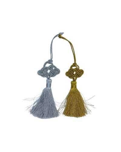 Key Bow Quaste geflochtene Schnur Lurex Gold oder Silber 10 cm High-Durchmesser. 12 mm