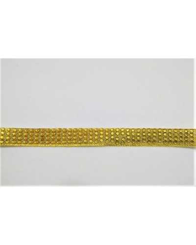 50 cm 13 mm de alto 4 filas adornos de estrás termoadhesivos dorados