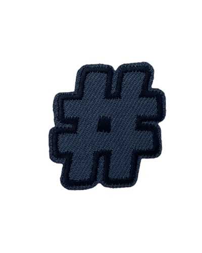 Klebstoff-Teefutter-Anwendungs-Patch-Stickerei Hashtag 3cm
