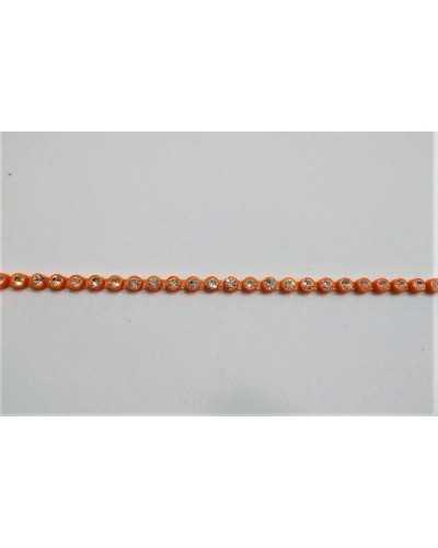 50 cm Pasamanería pedrería plateada inox 12 4 mm de altura para coser