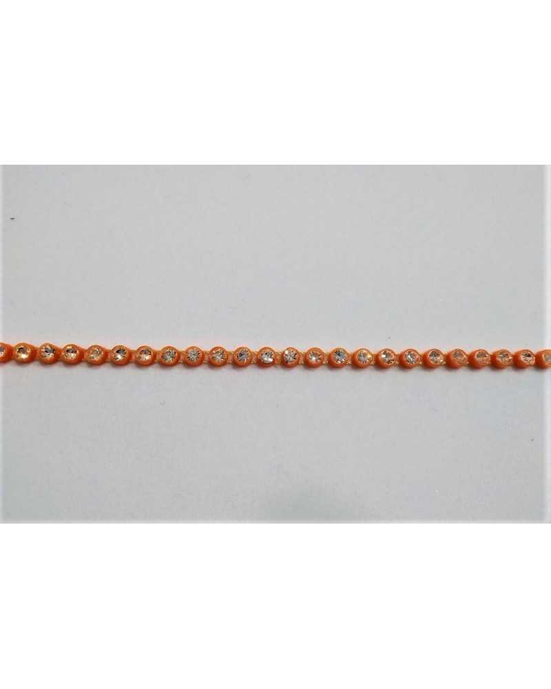 50 cm Pasamanería pedrería plateada inox 12 4 mm de altura para coser