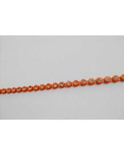 50 cm Pasamanería pedrería plateada inox 12 4 mm de altura para coser