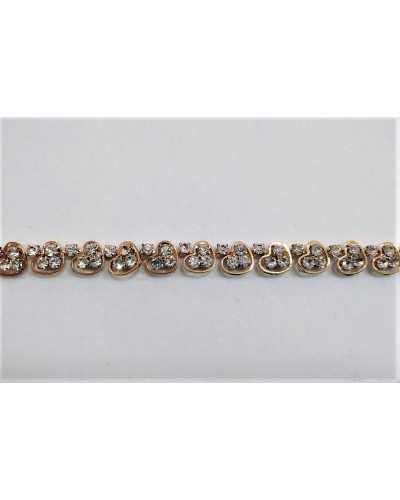 10 Cm Trimmings Jewel Metal Rhinestone Heart Model 7 Cm High Gold Base To Sew