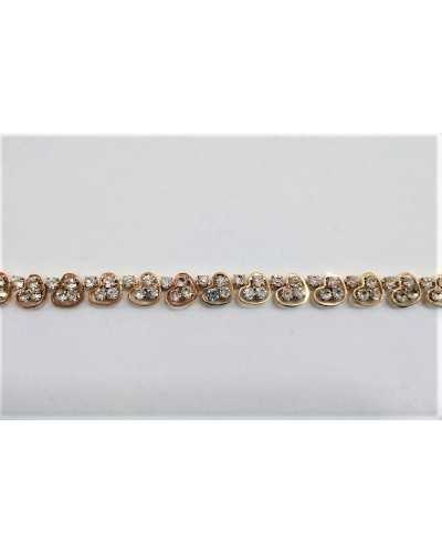 10 Cm Passementerie Bijou Métal Strass Modèle Coeur 7 Cm De Haut Socle Doré A Coudre