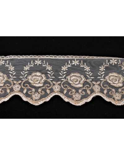 Cordones de encaje Tulle Lace Bordado Flor Crown Rebrodè Falloped High 12 cm