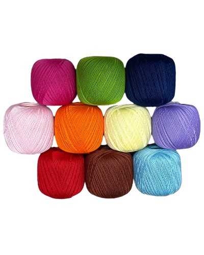 10 bolas de alambre de alambre de Escocia Algodón # 5 Colores surtidos 100 gr
