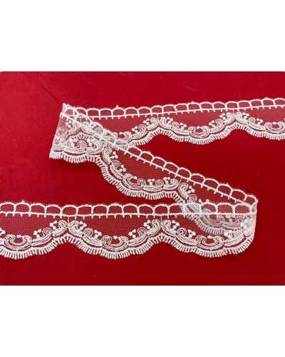 Piazza Lace Tulle embroidered lace scalloped 3 cm