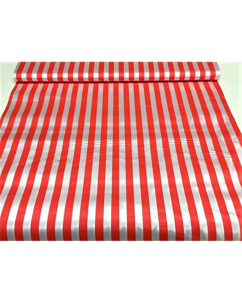Tissu carnaval satin imprimé clown pirate rayé 150 cm de haut