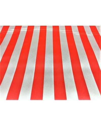 Tessuto raso carnevale stampato rigato pagliaccio pirata alto 150 cm