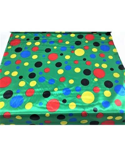 Carnival satin fabric printed colorful polka dots large and small clown 150 cm high