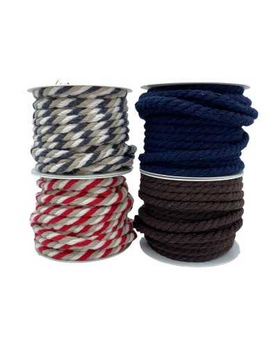 Cordon tressé Cordon 3 Caps de coton de couleur solide 10 mm
