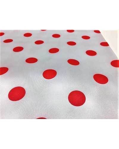 Polka dot printed carnival satin fabric 150 cm high