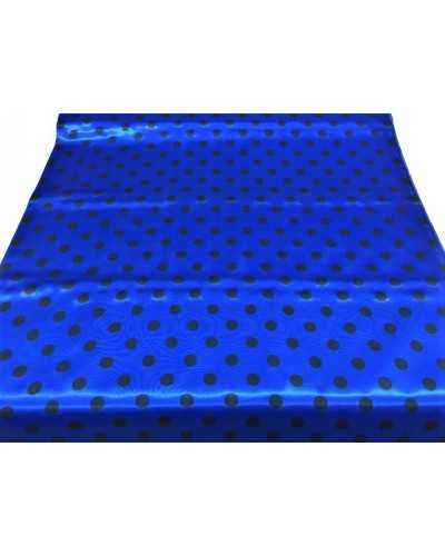 Tissu satin de carnaval imprimé à pois de 150 cm de haut