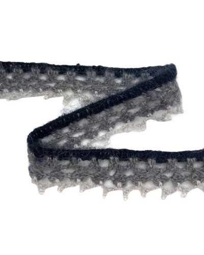Wool trimmings transparent beads transparent crochet gray gray gray high 3 cm