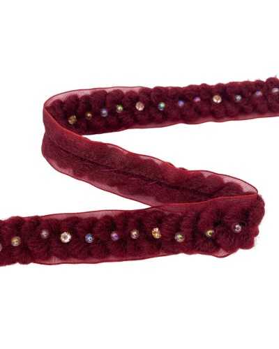 Perlerie de laine de laine de 50 cm de garniture en laine perlée de la laine strass haute vingtaine 20 mm