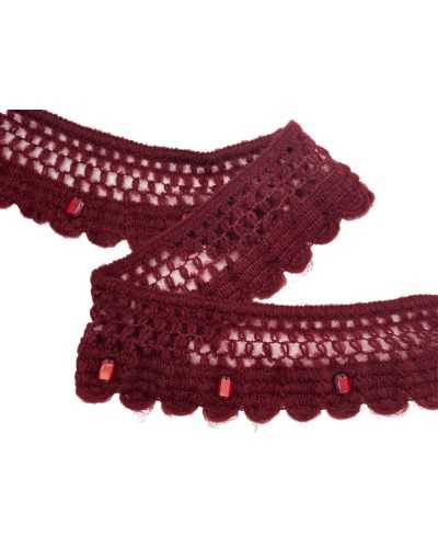 Bordeaux Woll-Trimmungen elastische Häkelsteine Nähen hohe 7 cm