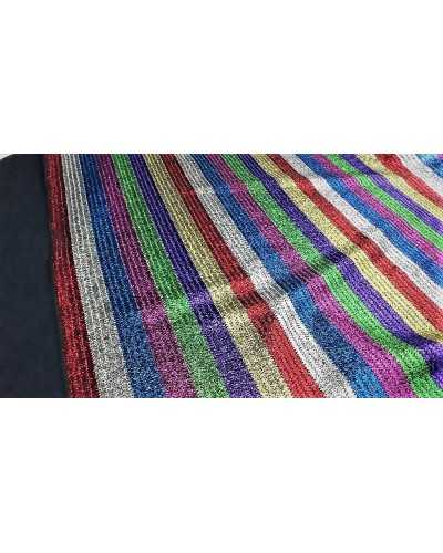 50 cm Striped sheer georgette weave lame brocade fabric for ladies lurex 140 cm high