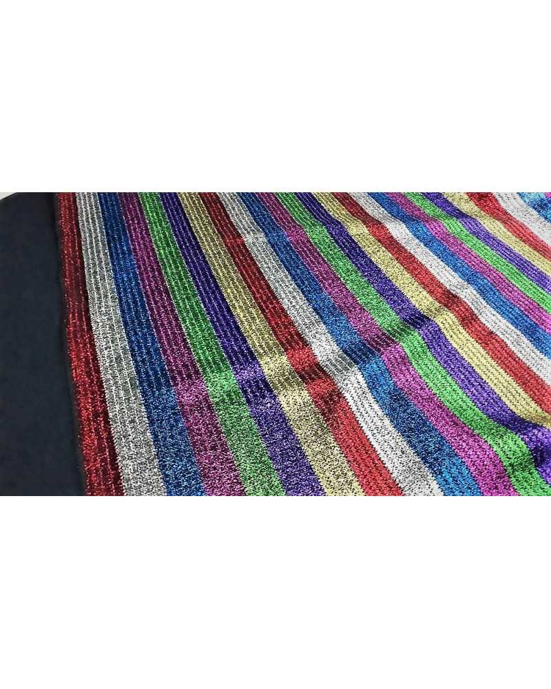 50 cm Tessuto rigato velato trama georgette broccato lamè per dame lurex alto 140 cm