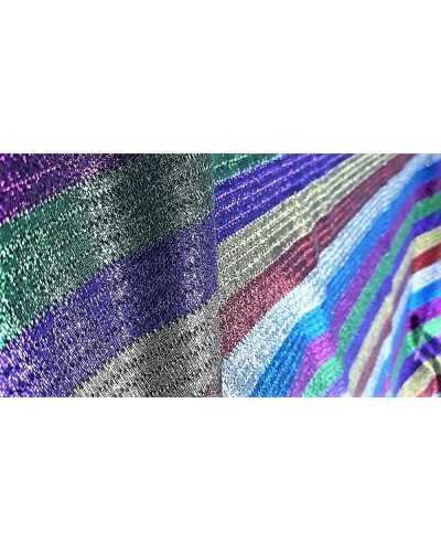 50 cm Voilage georgette rayé tissu brocart lamé pour femme lurex 140 cm de haut