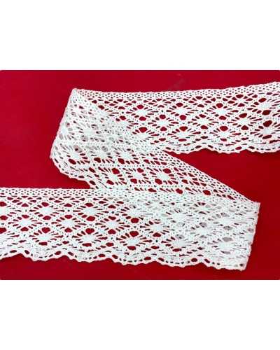 Poliage Punta lace lace cotton scalloped tombolo Rombo high 65 mm