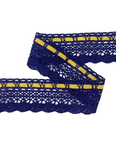 Trimmings de encaje Algodón Tombolo Pasajero Lurex Blue Lurex Alto 6 cm