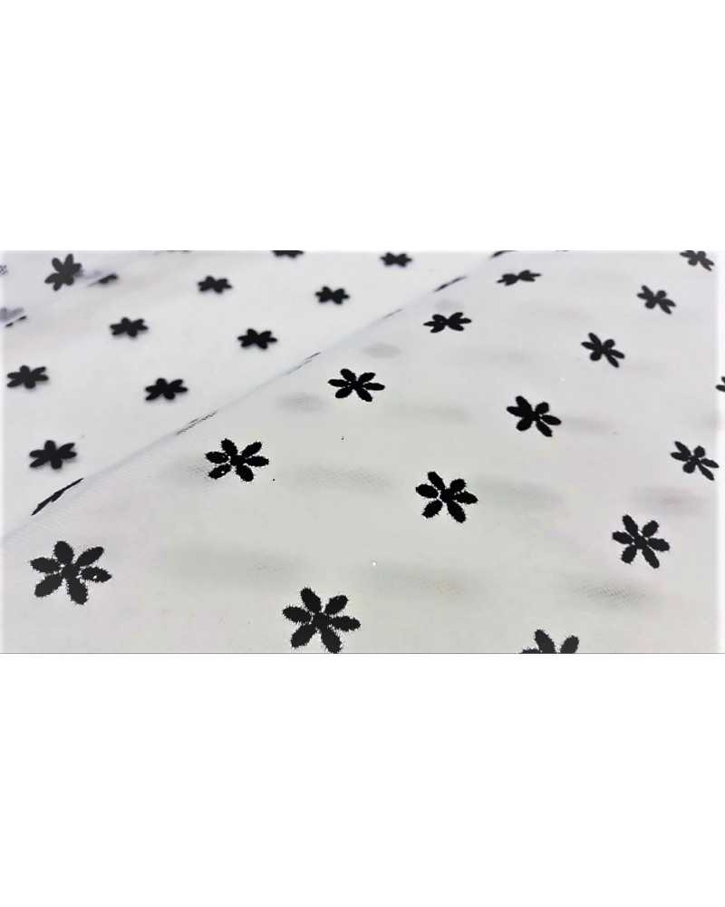 Tela de tul terciopelo flocado modelo estrella de hielo de 150 cm de altura