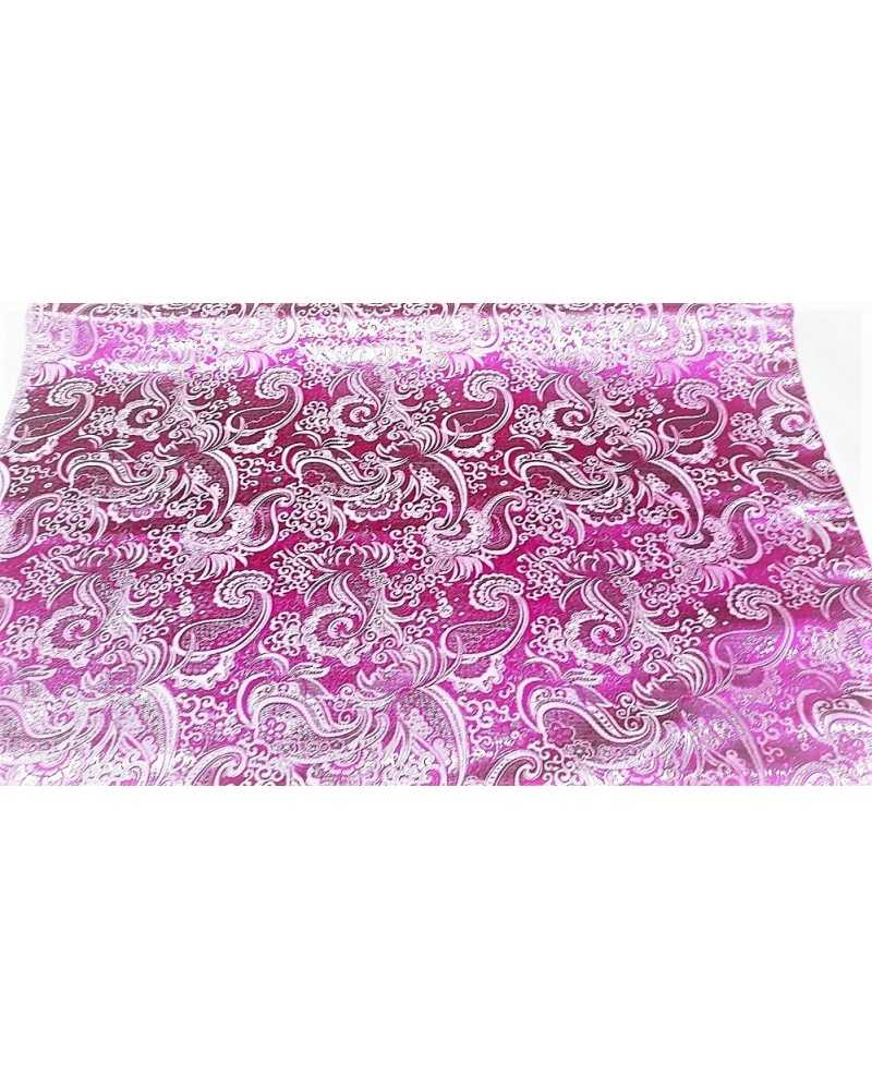50 cm Yarn-dyed brocade fabric glossy base in cashmere model satin 140 cm high