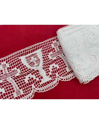 50 cm adornos de cordones Tipo de fusión blanca Filè Pure Encaje Scrimmer Algodón Sagrado Cultura Cross High 12 cm