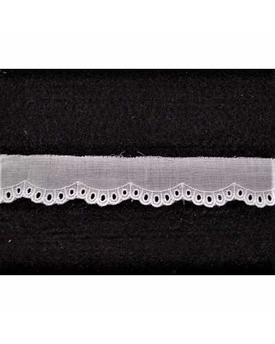 Trimmings Sangallo Lace White Batistate Arches Design Scalloped Tip Embroidery 12 Mm High