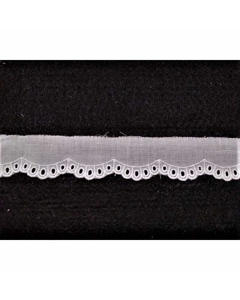 Passementerie Sangallo Dentelle Blanc Batistate Arches Design Pointe Festonnée Broderie 12 Mm De Haut