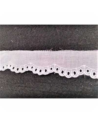 Passementerie Sangallo Dentelle Blanc Batistate Arches Design Pointe Festonnée Broderie 12 Mm De Haut