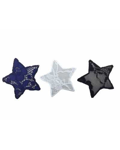 Teacation Application Embroidery Patch Marbet Lace Solid Color Star 7.5 cm