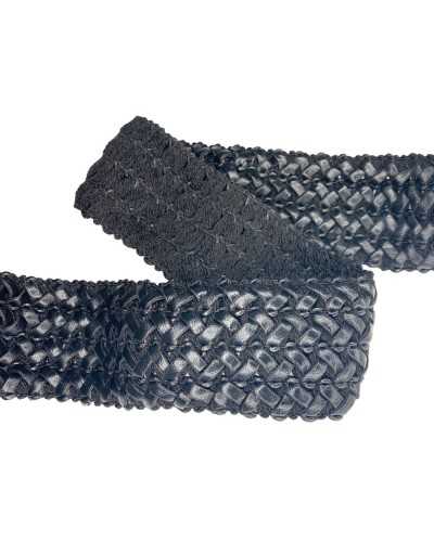 50 cm elastic trimmings braided work leatherette black 5cm high