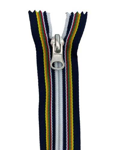 Multicolor hinge Zip zip closure spiral chain 6 fixed 1 slider 20 cm