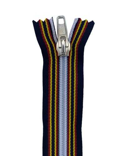 Multicolor zipper Zip zip spiral chain 6 fixed pockets 1 steel slider 20 cm