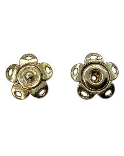 Bottone Automatico Pressione Acciaio Modello Fiore Mis 38 Mm 25