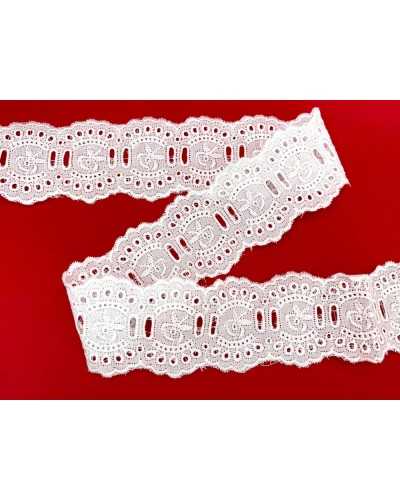 Trimmsticken Stickerei Blume Sangallo Scalloped Passaglasto Tall 4 cm