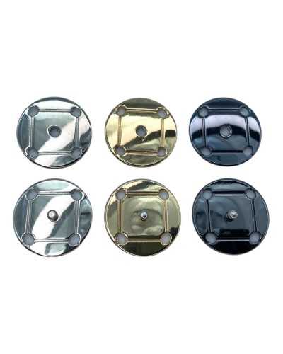 Inserciones de presión redonda de botón automático Cappoo Metal brillante 25 mm Mida 40