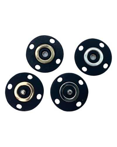 Silicon-coated Resin Pressure Button Black Metal Polished Gold Silver Size 40 25x25 Mm