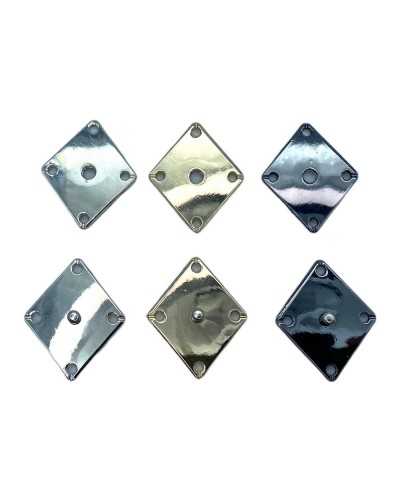 Polished Metal Automatic Pressure Button Rhombus Pattern Sewing Size 1 30x25 mm