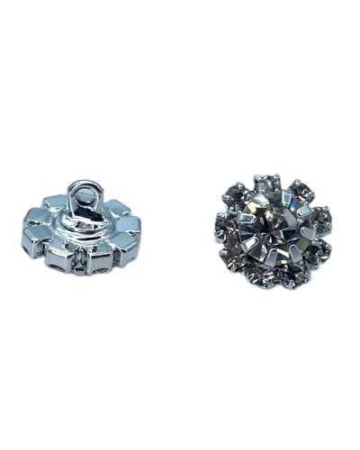 Knopf Kleines Juwel Strass Metallglas Silber cm 1 Lineat 14