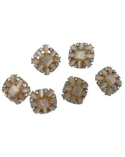 Strass bijou strass cristal carré 2x2 cm ligne 32