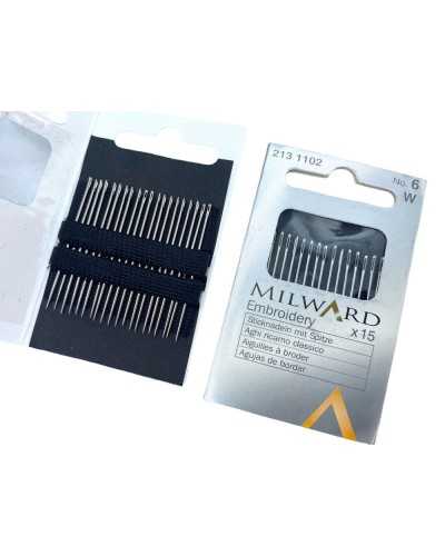 15 agujas bordado clásico metal costura milward sharps largo n ° 6
