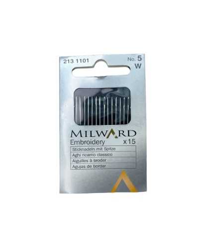 15 Needles Classic Embroidery Metal Sewing Milward Sharps Long No. 5