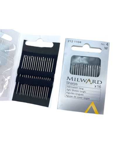 16 agujas de costura de metal milward sharps largo n ° 4