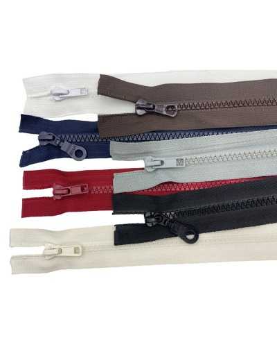 Cadena de fundición de plástico con cremallera con cremallera 6 2 cursores Comby divisible 75 cm