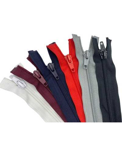Chaîne à glissière zippée à glissière à glissière 6 nylon 2 curseurs métal divisible à long cm 65