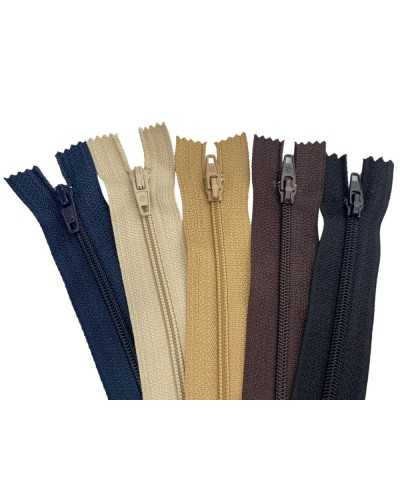 Long Zip long Long 14 Cierre de cremallera fija en espiral de nylon 3 cursor de metal